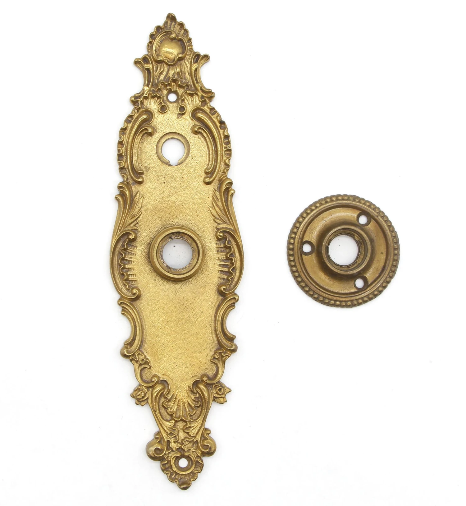 Antique Corbin Rococo Bronze Passage Door Knob Set 4 Antique Corbin Rococo Bronze Passage Door Knob Set - Image 2