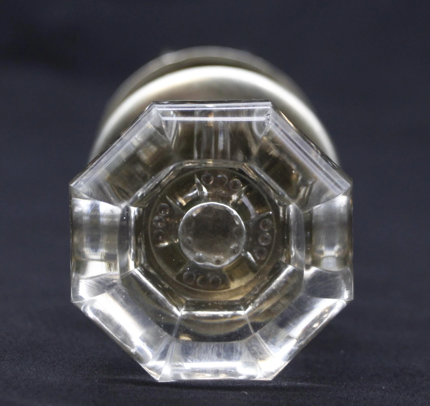 Vintage Clear Glass Octagon Passage Door Knob Set 4 Vintage Clear Glass Octagon Passage Door Knob Set - Image 2