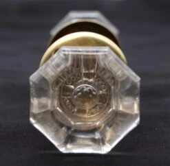 Vintage Concave Center Clear Glass Octagon Passage Door Knob Set -OGT Sale Store door knob sets q287815