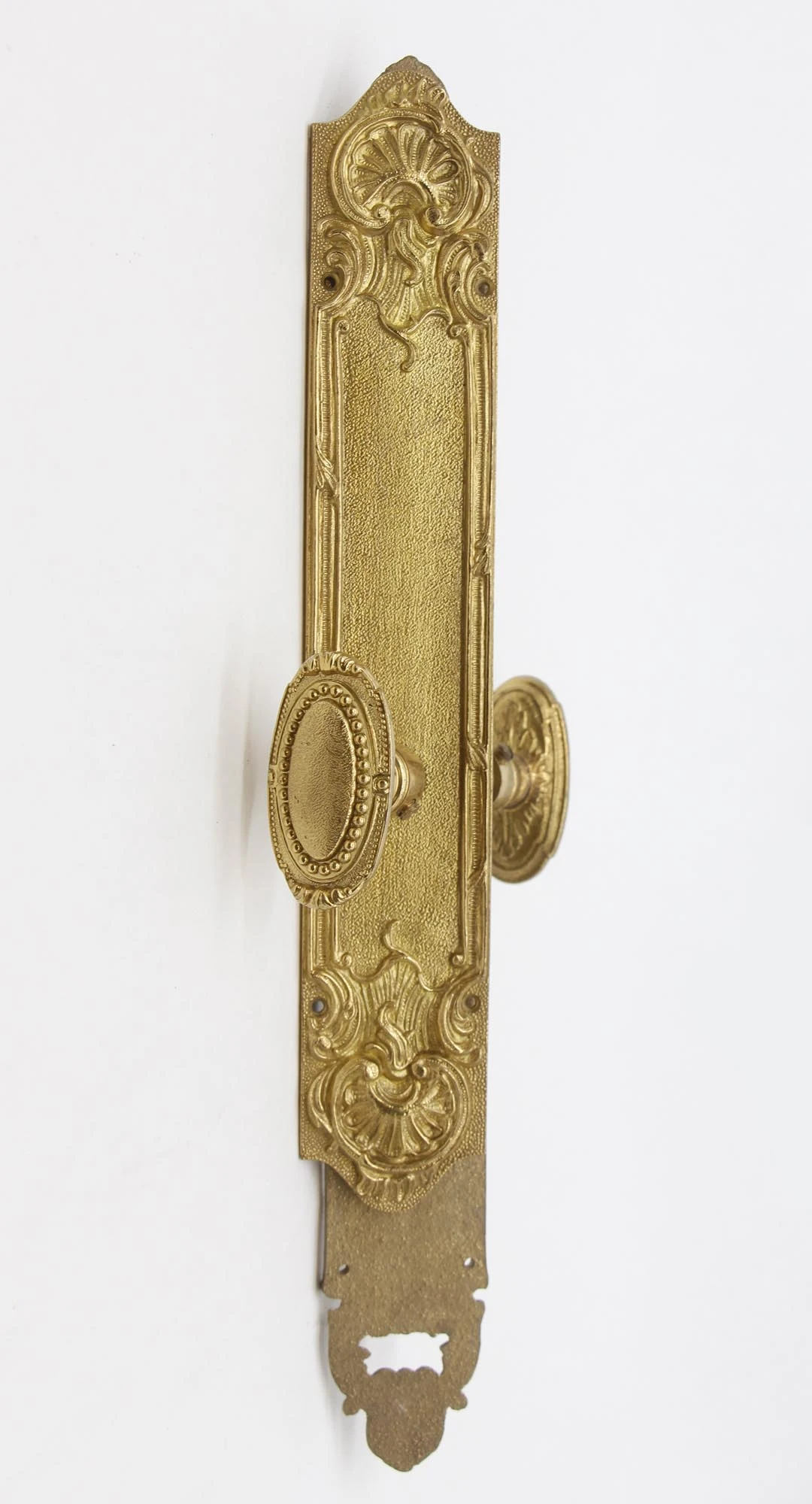 Vintage French Gilded Brass Oval Door Knob Set 3 Vintage French Gilded Brass Oval Door Knob Set - Image 2