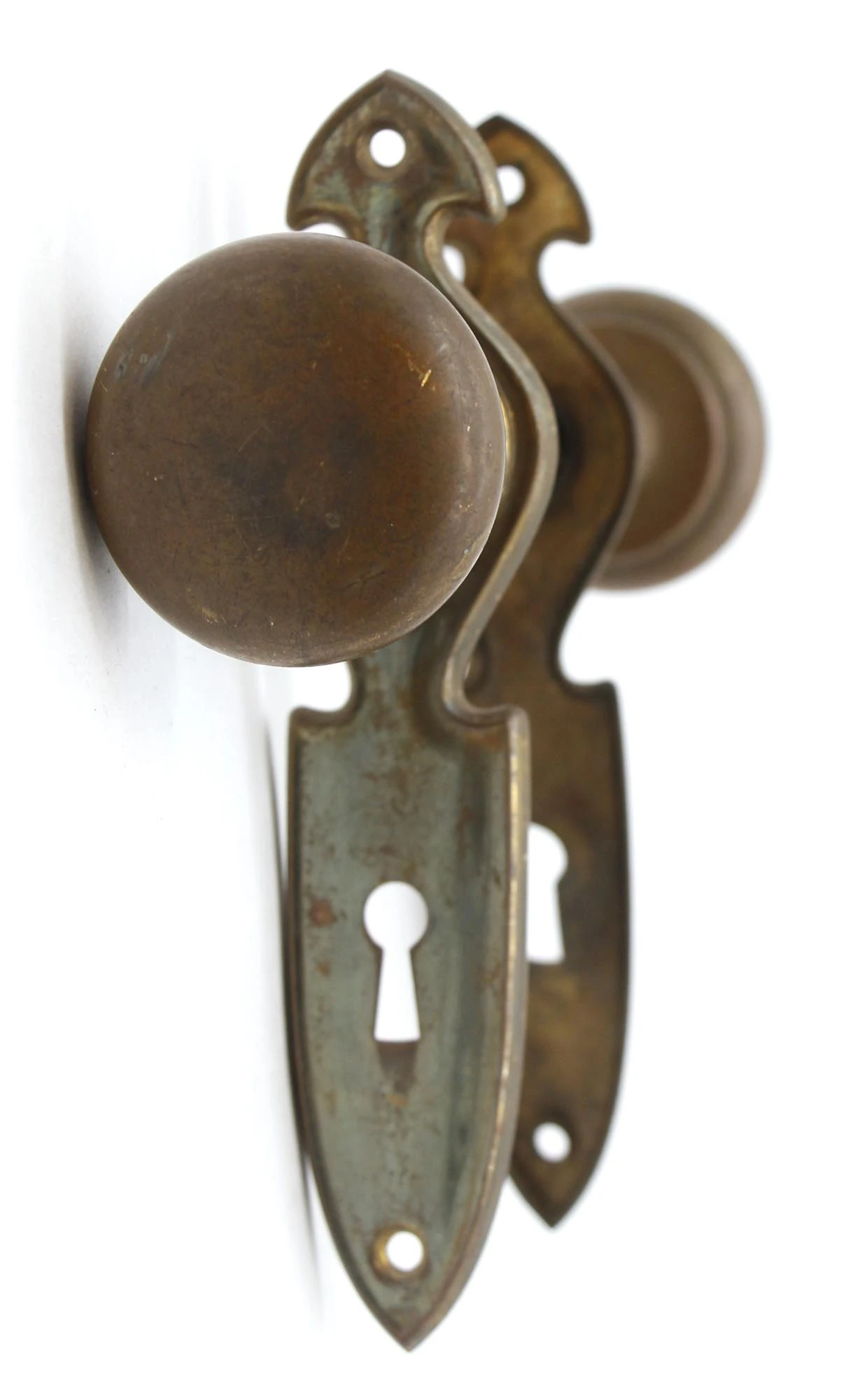 Traditional 1.75 In. Brass Passage Door Knob Set 3 Traditional 1.75 In. Brass Passage Door Knob Set