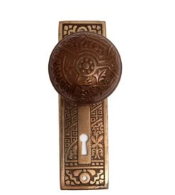 Vernacular Ceylon Brass Passage Door Knob Set