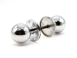 Vintage 2.5 In. Heavy Chrome Ball Shaped Door Knob Set