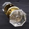 Vintage Concave Center Clear Glass Octagon Passage Door Knob Set 2 Vintage Concave Center Clear Glass Octagon Passage Door Knob Set -OGT Sale Store door knob sets vintage concave center clear glass octagon passage door knob set q287815