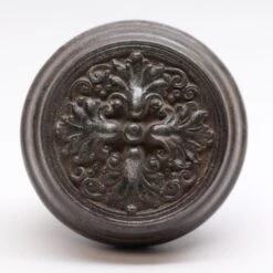 1900s Louis XIV Sargent Cast Iron Black 4 Fold Door Knob