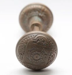 Antique 1880s Vernacular Bronze Corbin Passage Door Knobs