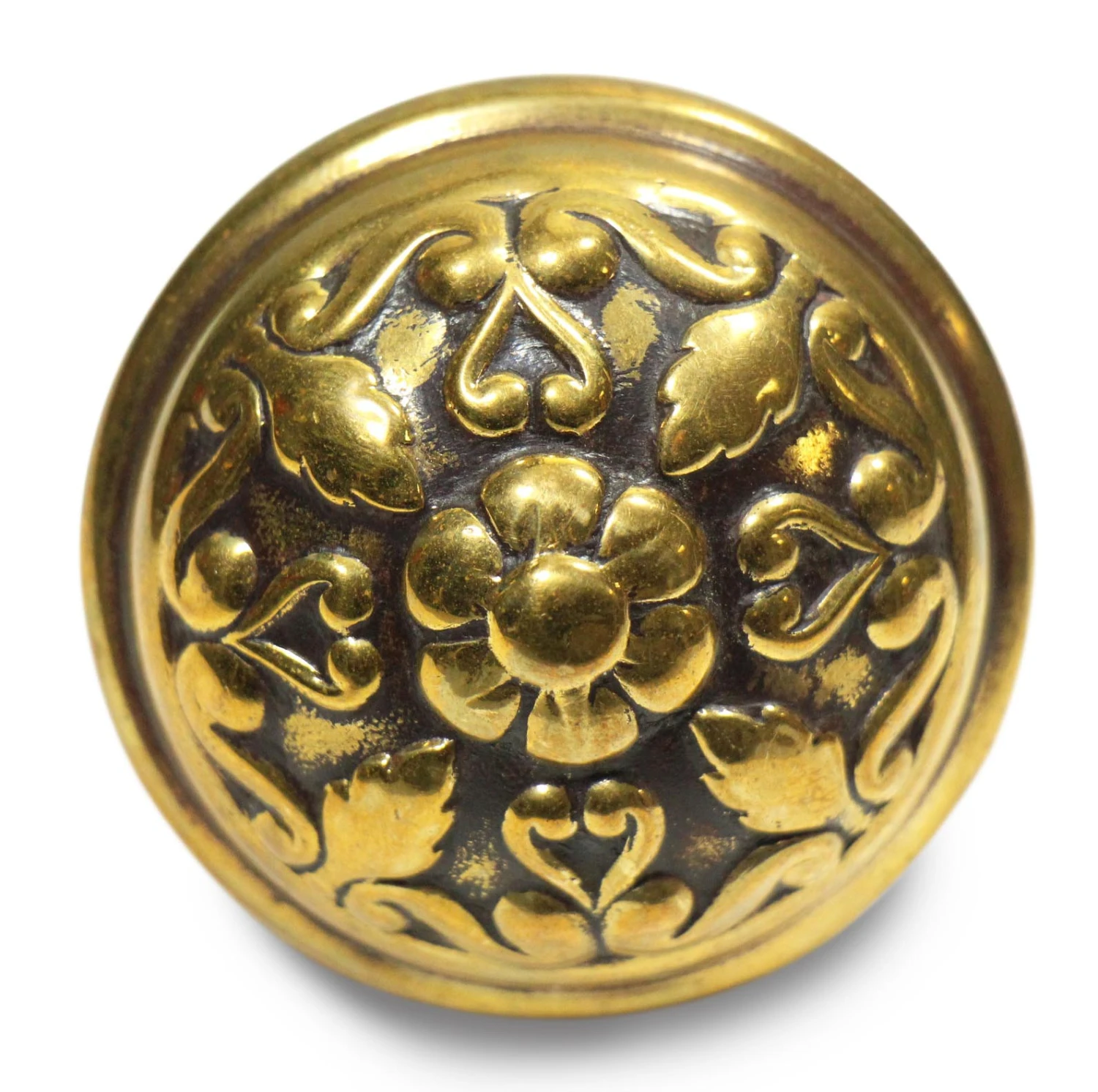 Antique 1890s Reading Floral Brass Passage Door Knob 3 Antique 1890s Reading Floral Brass Passage Door Knob
