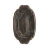 Antique 1930s Dark Cast Brass Oval Norwalk Door Knob