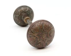 Antique Corbin 6 Fold Bronze Entry Door Knobs