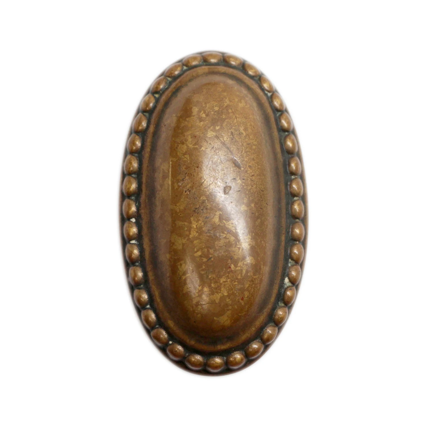 Antique Oval Bronze Beaded Entry Door Knob 3 Antique Oval Bronze Beaded Entry Door Knob