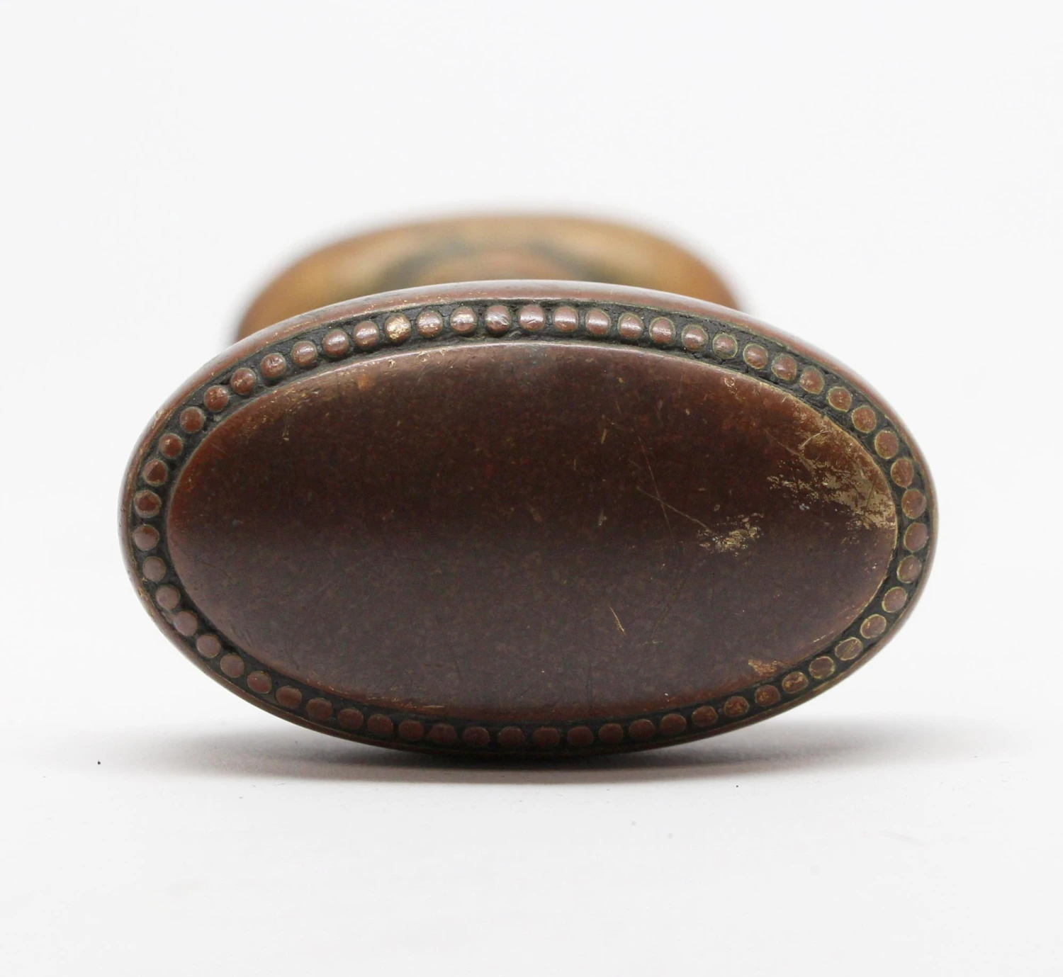 Antique Pair Of Brass Beaded Oval Entry Door Knobs 3 Antique Pair Of Brass Beaded Oval Entry Door Knobs