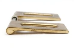 Pair Of Vintage Italian Modern Brass Rectangle Door Handles -OGT Sale Store door knobs for sale k193103a