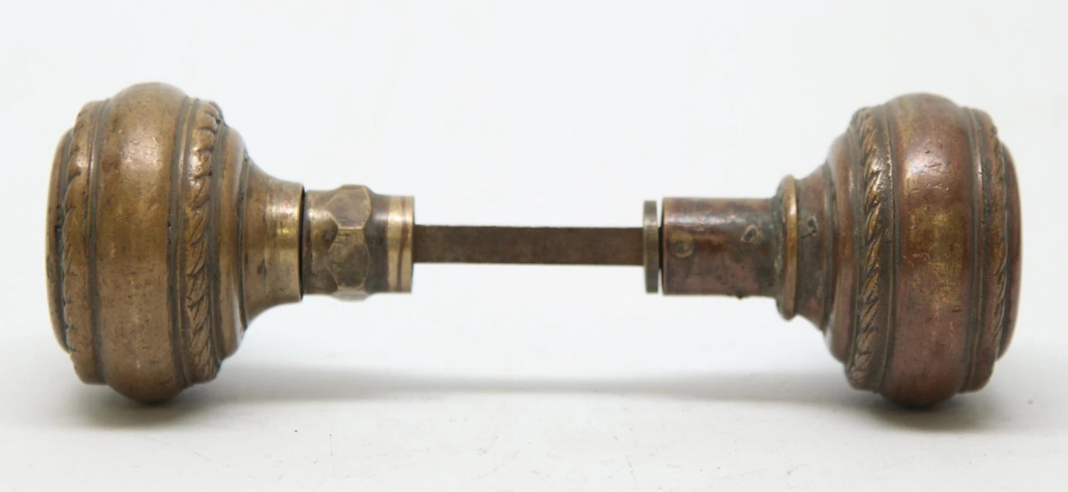 Antique Braided Bronze Passage Door Knobs 5 Antique Braided Bronze Passage Door Knobs - Image 3