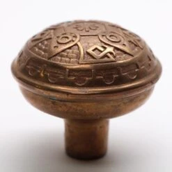 Antique Cast Bronze Norwalk 4 Fold Door Knob -OGT Sale Store door knobs for sale n255623