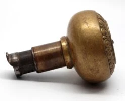 Antique Floral Egg & Dart Gothic Brass Passage Door Knob -OGT Sale Store door knobs for sale n257663