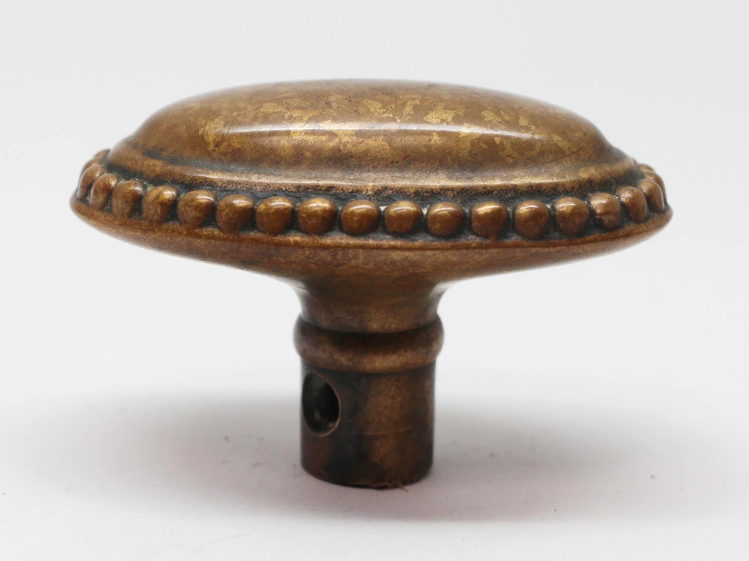 Antique Oval Bronze Beaded Entry Door Knob 5 Antique Oval Bronze Beaded Entry Door Knob - Image 3