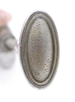 Pair Of Vintage Textured Nickel Plated Oval Door Knobs -OGT Sale Store door knobs for sale q277032