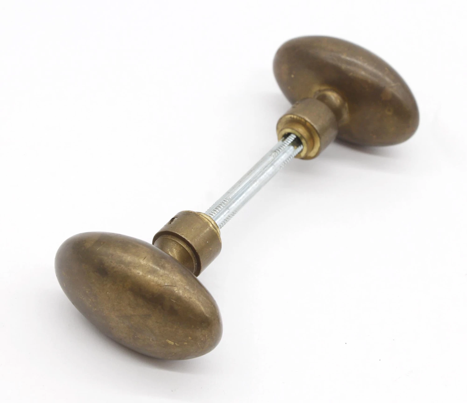 Pair Of Dark Patina Brass Vintage Oval Door Knobs 5 Pair Of Dark Patina Brass Vintage Oval Door Knobs - Image 3