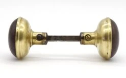 Pair Of Vintage Round Brass & Dark Steel Door Knobs -OGT Sale Store door knobs for sale q277943