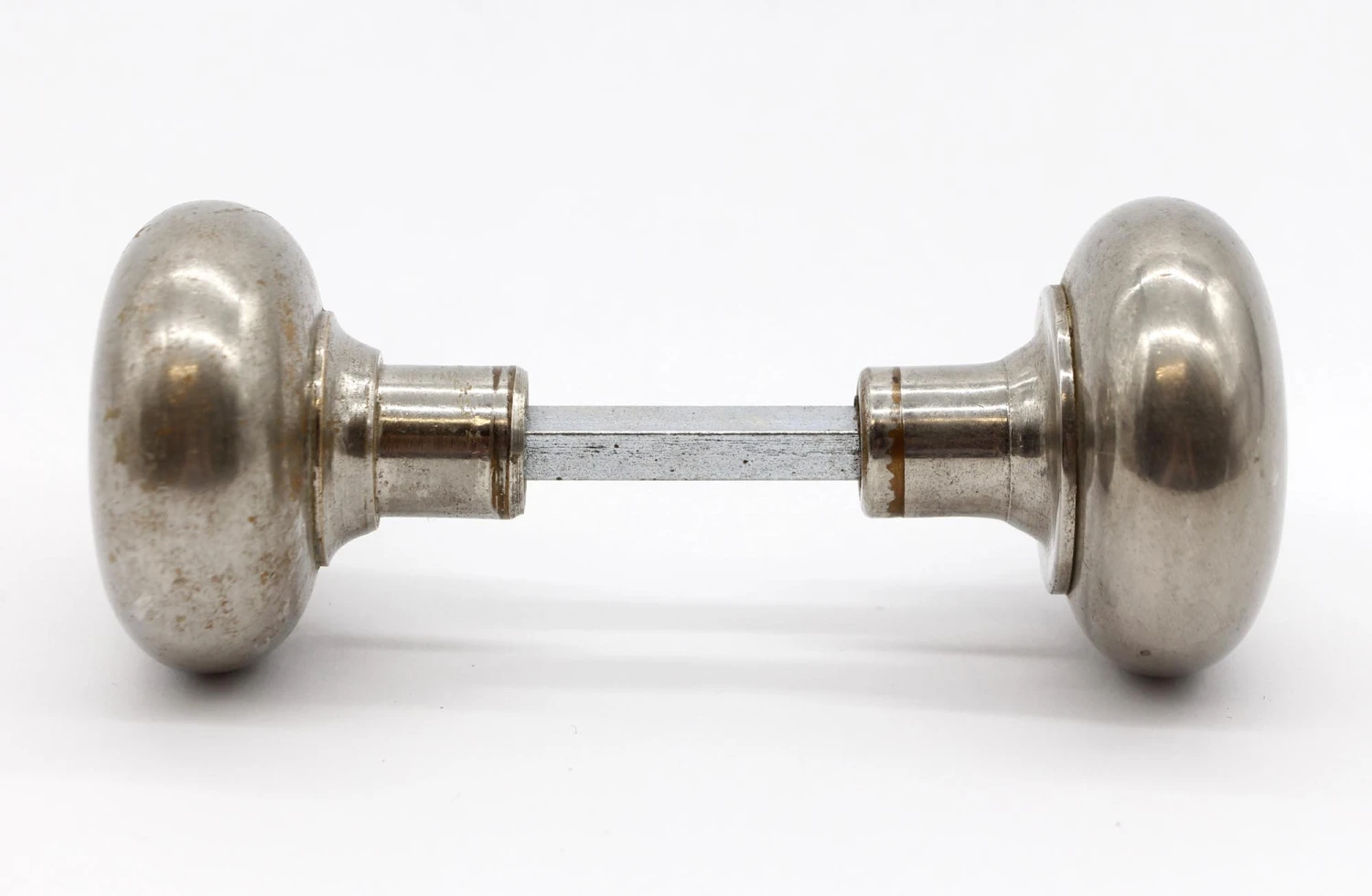 Pair Of Vintage Nickeled Brass Passage Door Knobs 5 Pair Of Vintage Nickeled Brass Passage Door Knobs - Image 3