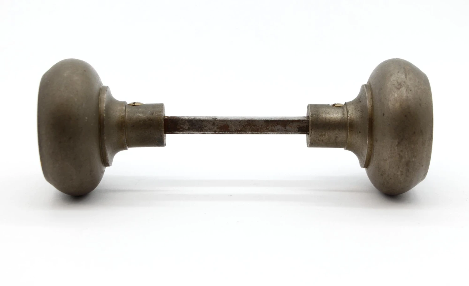 Pair Of Vintage Nickel Concave Concentric Passage Door Knobs 5 Pair Of Vintage Nickel Concave Concentric Passage Door Knobs - Image 3