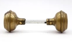 Pair Of Vintage Brass Hollow Concentric Passage Door Knobs -OGT Sale Store door knobs for sale q282422