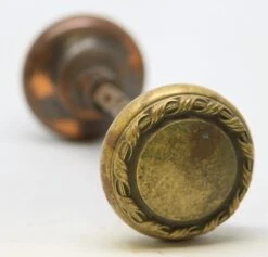 Pair Of Vintage Braided Rope Entry Door Knobs -OGT Sale Store door knobs m228249