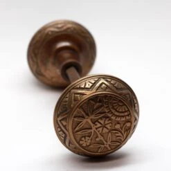 Antique 1880s Brass Vernacular Passage Door Knobs -OGT Sale Store door knobs n254957