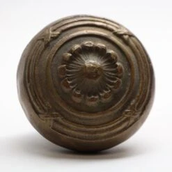 Antique Lockwood Cast Bronze Floral Door Knob -OGT Sale Store door knobs n255682