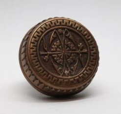 Antique Branford 2 Fold Bronze Vernacular Door Knob -OGT Sale Store door knobs n256309