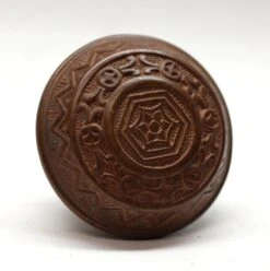 Antique Cast Bronze Six Fold Vernacular Passage Door Knob -OGT Sale Store door knobs n257062