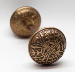 Antique Lockwood Polished Bronze Entry Door Knobs -OGT Sale Store door knobs n257088