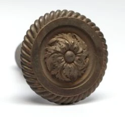 Vintage Cast Bronze Floral Passage Door Knob -OGT Sale Store door knobs n257582