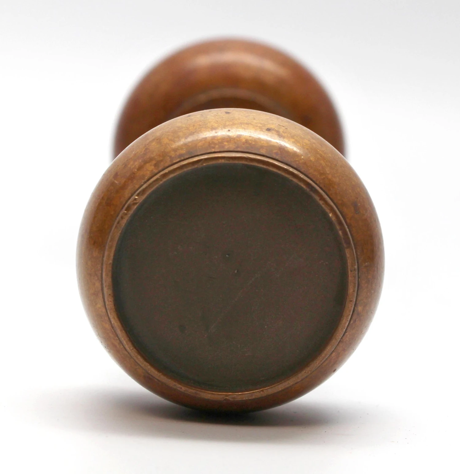 Antique Flat Top Bronze Concentric Passage Door Knobs 4 Antique Flat Top Bronze Concentric Passage Door Knobs - Image 2