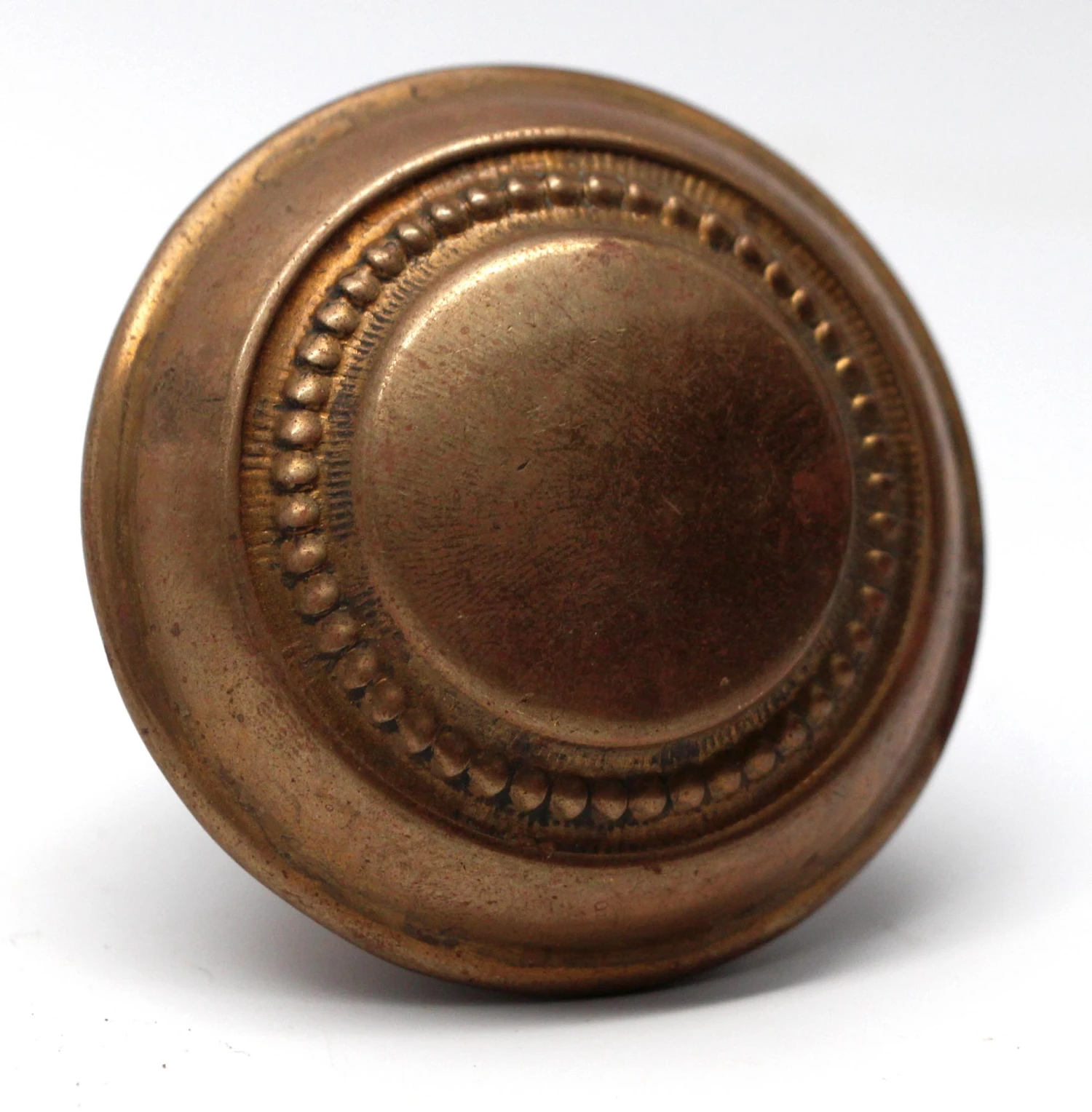 Vintage Concentric Beaded Brass Passage Door Knob 4 Vintage Concentric Beaded Brass Passage Door Knob - Image 2