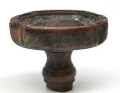 Antique 1930s Dark Cast Brass Oval Norwalk Door Knob -OGT Sale Store door knobs n258165