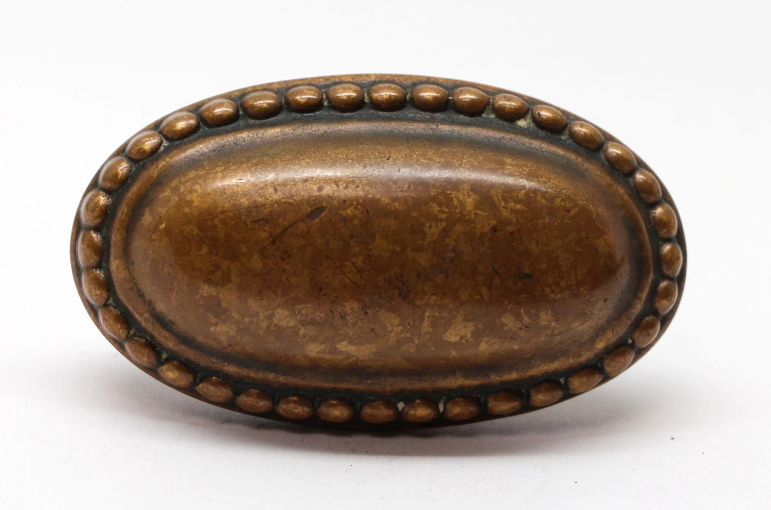Antique Oval Bronze Beaded Entry Door Knob 4 Antique Oval Bronze Beaded Entry Door Knob - Image 2