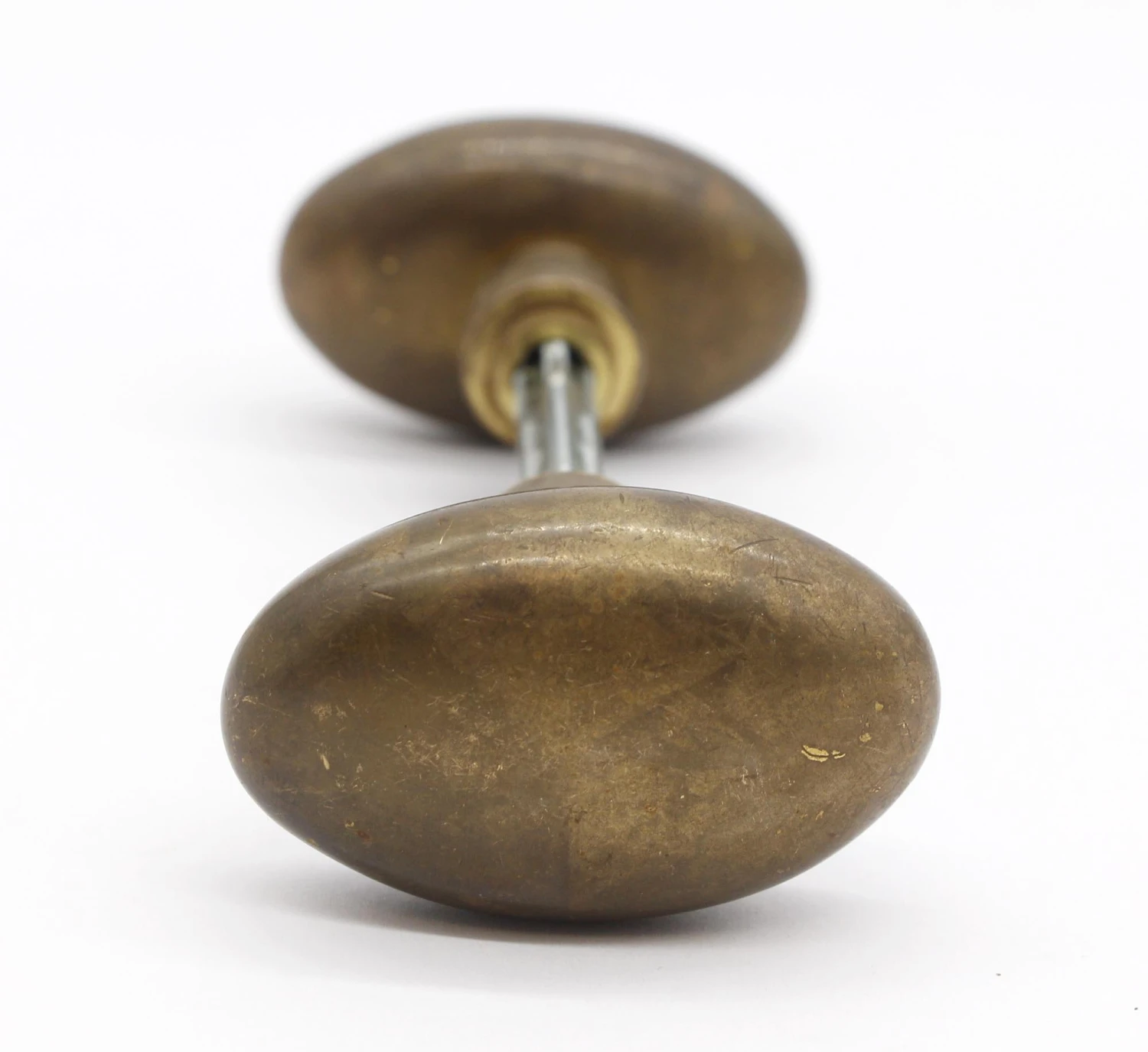 Pair Of Dark Patina Brass Vintage Oval Door Knobs 3 Pair Of Dark Patina Brass Vintage Oval Door Knobs
