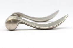 Pair Of Modern Nickel Plated Brass Lever Door Knobs