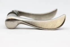 Pair Of Nickel Plated Brass Modern Lever Door Knobs