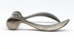 Pair Of Nickel Plated Modern Brass Lever Door Knobs