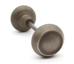 Pair Of Vintage Nickel Concave Concentric Passage Door Knobs