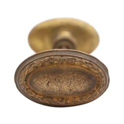 Petite Cast Bronze Oval Entry Door Knob Set