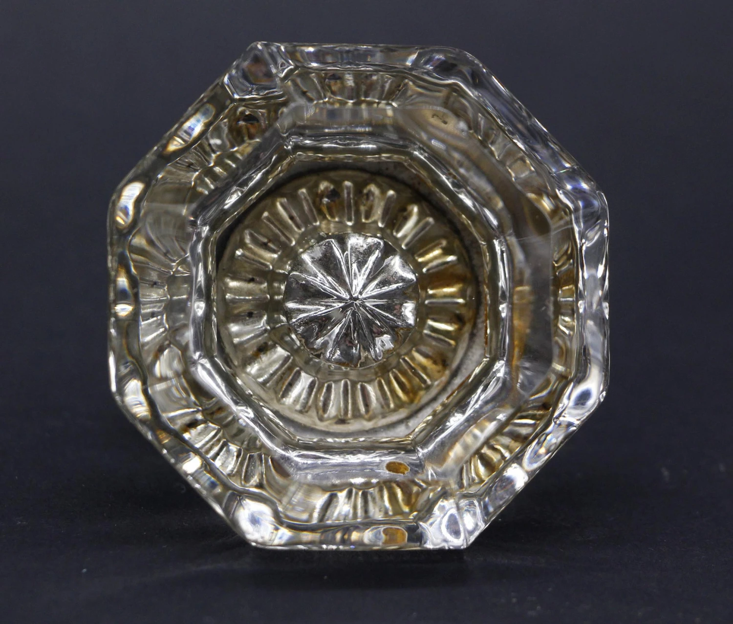Single Antique Octagon Mercury Star Center Glass Door Knob 4 Single Antique Octagon Mercury Star Center Glass Door Knob - Image 2