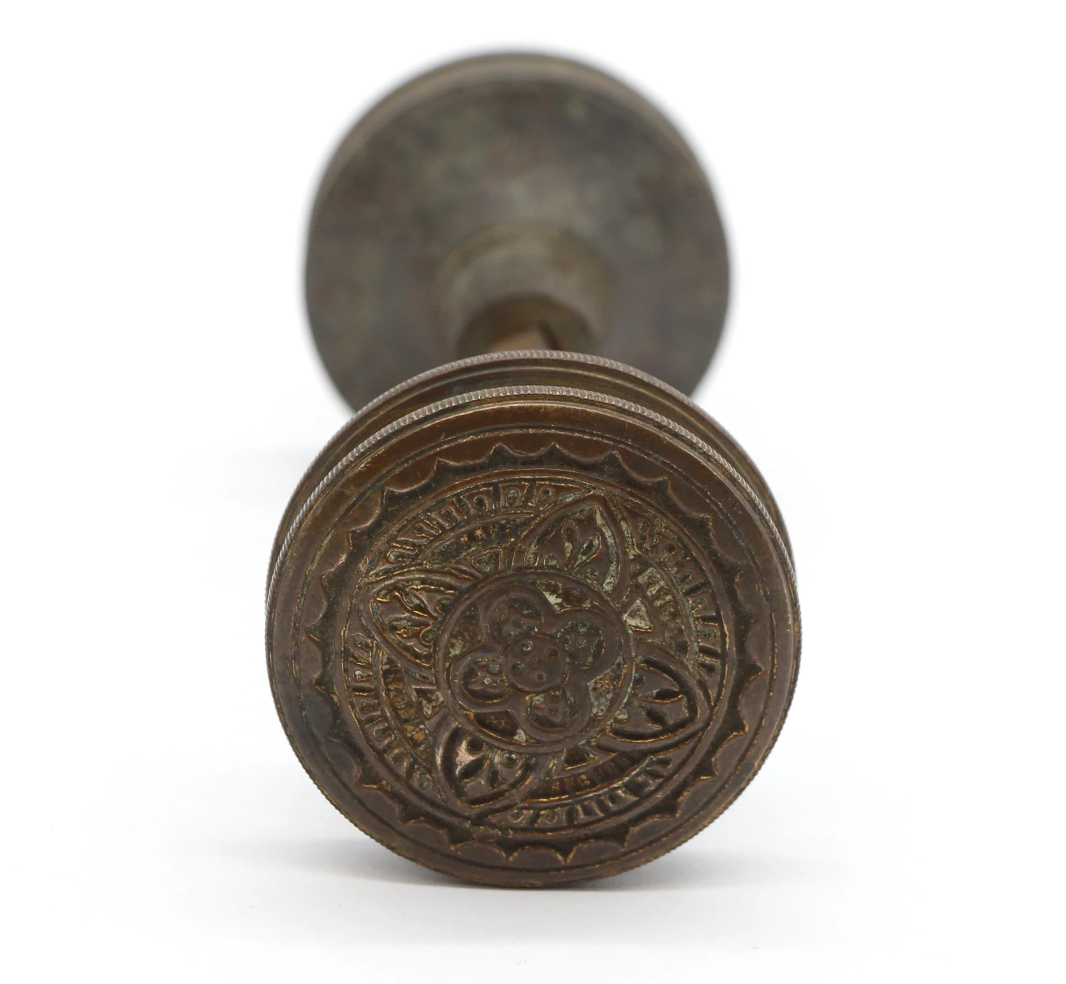 Pair Of Antique Bronze Gothic Corbin Passage Door Knobs 4 Pair Of Antique Bronze Gothic Corbin Passage Door Knobs - Image 2