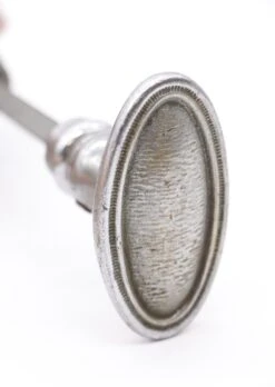 Pair Of Vintage Textured Nickel Plated Oval Door Knobs -OGT Sale Store door knobs q277032