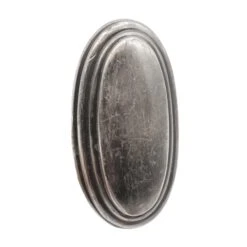 Pair Of Nickeled Cast Brass Concentric Oval Door Knobs -OGT Sale Store door knobs q277034