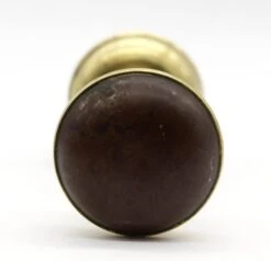Pair Of Vintage Round Brass & Dark Steel Door Knobs -OGT Sale Store door knobs q277943