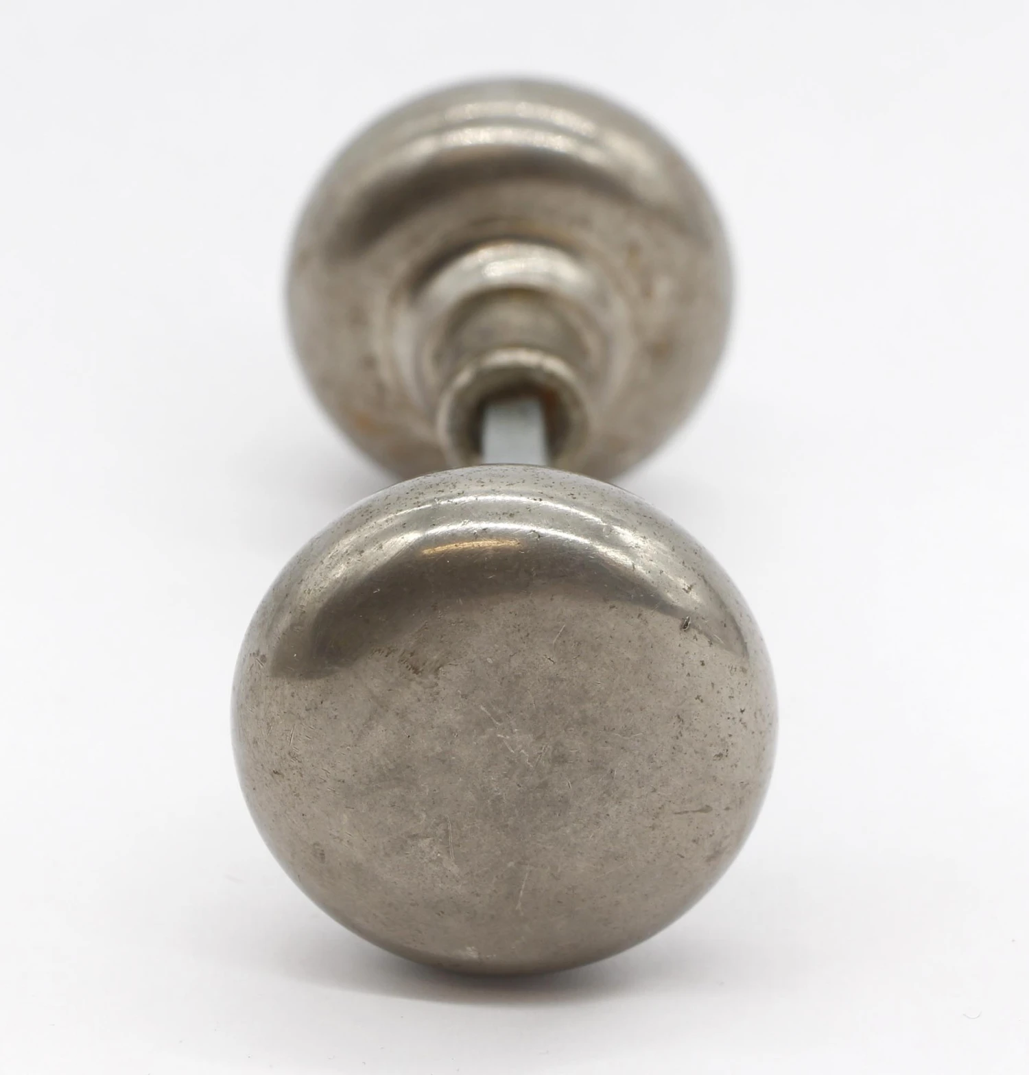 Pair Of Vintage Nickeled Brass Passage Door Knobs 4 Pair Of Vintage Nickeled Brass Passage Door Knobs - Image 2