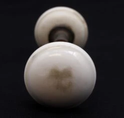 Pair Of White Ceramic Door Knobs With Cast Iron Shanks 10 Pair Of White Ceramic Door Knobs With Cast Iron Shanks -OGT Sale Store door knobs q285695